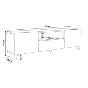 Mesa de televisión Torsby con 3 puertas [en.casa]