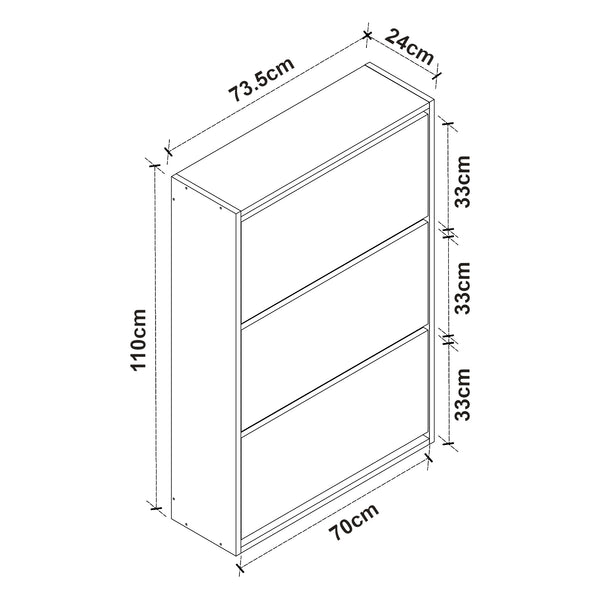 Zapatero Aurskog 110x73,5x24cm varios colores [en.casa]