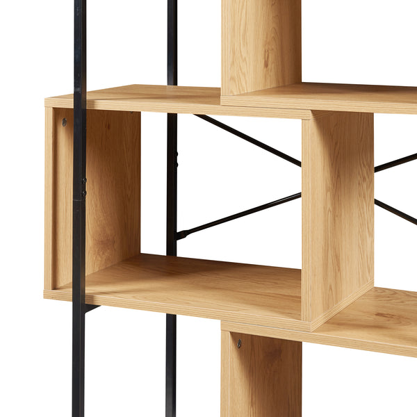 Estantería Rennebu Negro/Roble [en.casa]