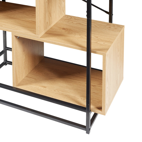 Estantería Rennebu Negro/Roble [en.casa]