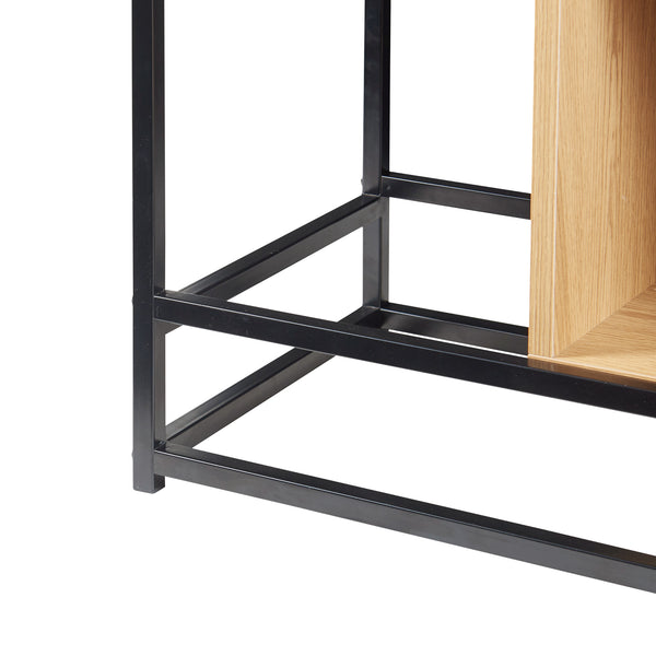 Estantería Rennebu Negro/Roble [en.casa]