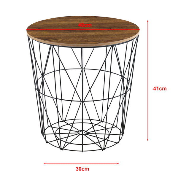 Mesa auxiliar con cesta de metal Codogno juego de 2 en varios colores en.casa