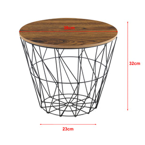 Mesa auxiliar con cesta de metal Codogno juego de 2 en varios colores en.casa