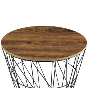 Mesa auxiliar con cesta de metal Codogno juego de 2 en varios colores en.casa