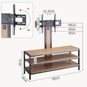 Soporte de Pie para TV Stockholm con mesa 120x40x108cm - Negro [pro.tec]