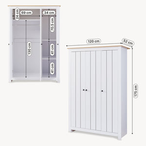 Kleiderschrank Vasand 175x120x52 cm [en.casa]