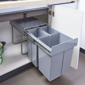 Empotrable - Cubo de basura Froland 2/3 compartimentos gris varias versiones [en.casa] - premiumXL