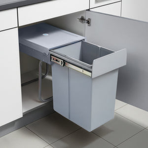 Cubo de basura empotrable Froland 2/3 compartimentos gris varias versiones [en.casa] - premiumXL