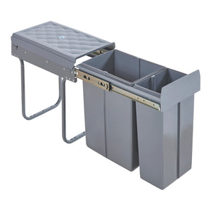 Cubo de basura empotrado Froland 2/3 compartimentos Gris varias versiones [en.casa]