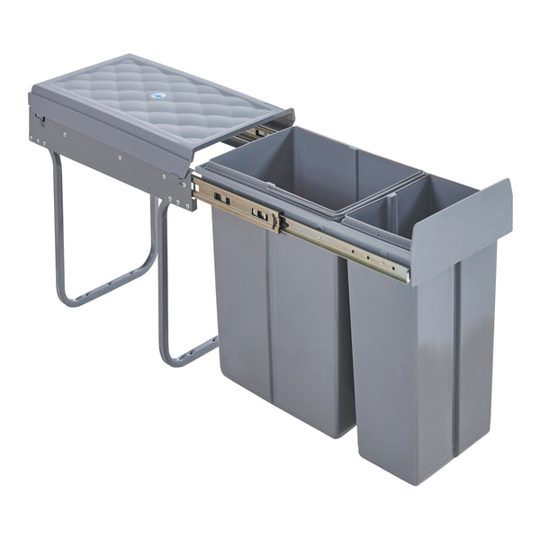 Cubo de basura empotrado Froland 2/3 compartimentos Gris varias versiones [en.casa]