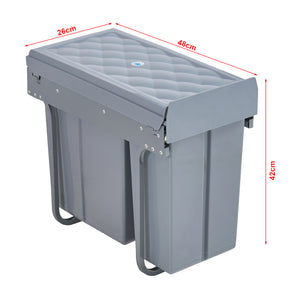 Cubo de basura empotrado Froland 2/3 compartimentos Gris varias versiones [en.casa]
