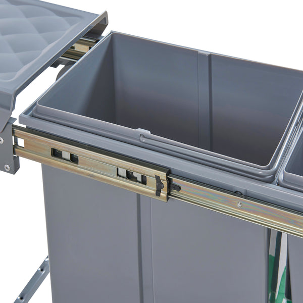 Cubo de basura empotrado Froland 2/3 compartimentos Gris varias versiones [en.casa]