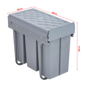 Cubo de basura empotrado Froland 2/3 compartimentos Gris varias versiones [en.casa]