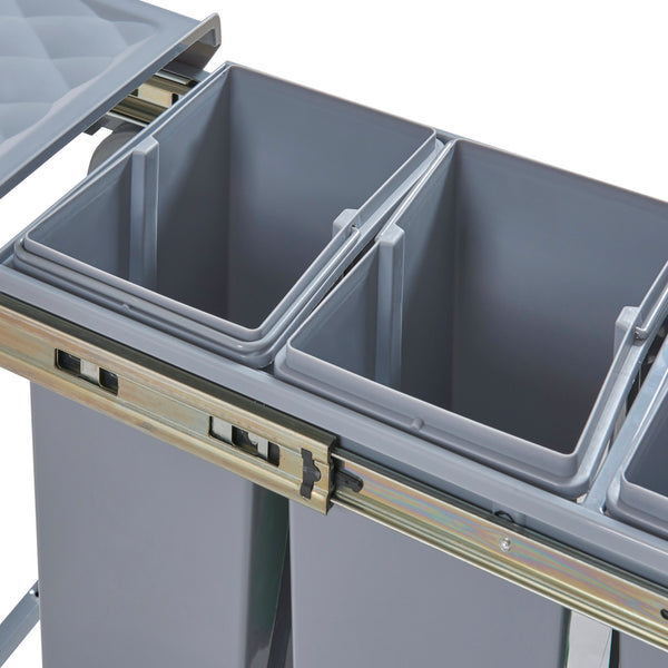 Cubo de basura empotrado Froland 2/3 compartimentos Gris varias versiones [en.casa]