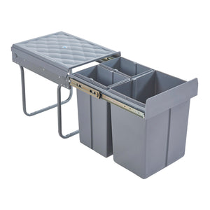 Cubo de basura empotrado Froland 2/3 compartimentos Gris varias versiones [en.casa]