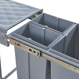 Cubo de basura empotrado Froland 2/3 compartimentos Gris varias versiones [en.casa]