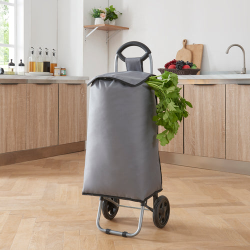 Carrito de compras Nørre Gris oscuro / Negro [en.casa]