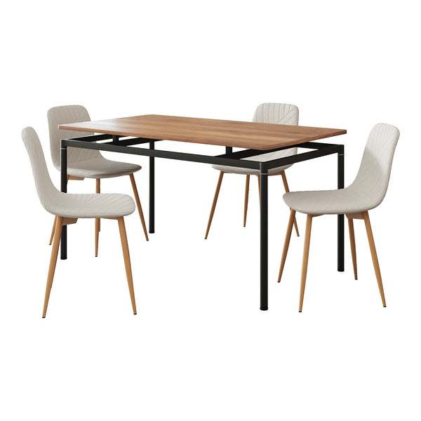 Grupo de comedor Hemnes de 5 piezas [en.casa]