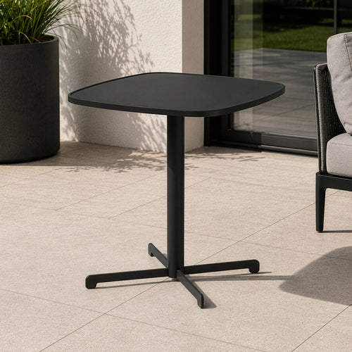 Mesa bistró de exterior Foggia 75x70x70 cm acero gris antracita [casa.pro]