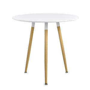 Mesa de comedor Camille Ø80 cm retro - diseño blanco en.casa - premiumXL