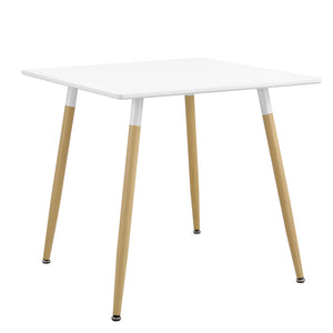 Mesa de comedor Hessen 80x80x74 cm blanco mate en cuadrado y redondo en.casa - premiumXL