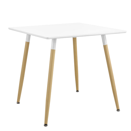 Mesa de comedor Hessen 80x80x74 cm blanco mate en cuadrado y redondo en.casa - premiumXL