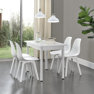 Grupo de comedor Horten 5 piezas Mesa 120x60 cm Blanco [en.casa]