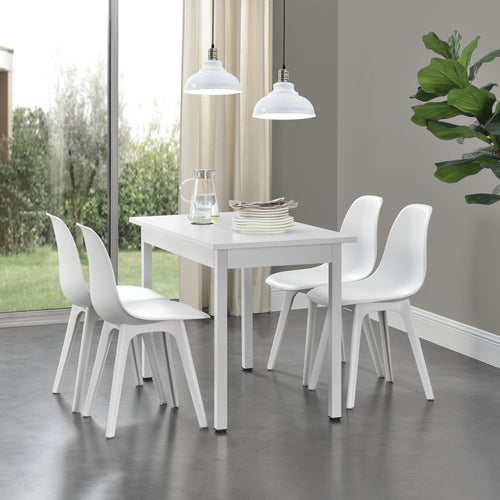 Grupo de comedor Horten 5 piezas Mesa 120x60 cm Blanco [en.casa]