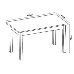 Mesa de comedor Den Haag 140x60 cm en varios colores [en.casa]