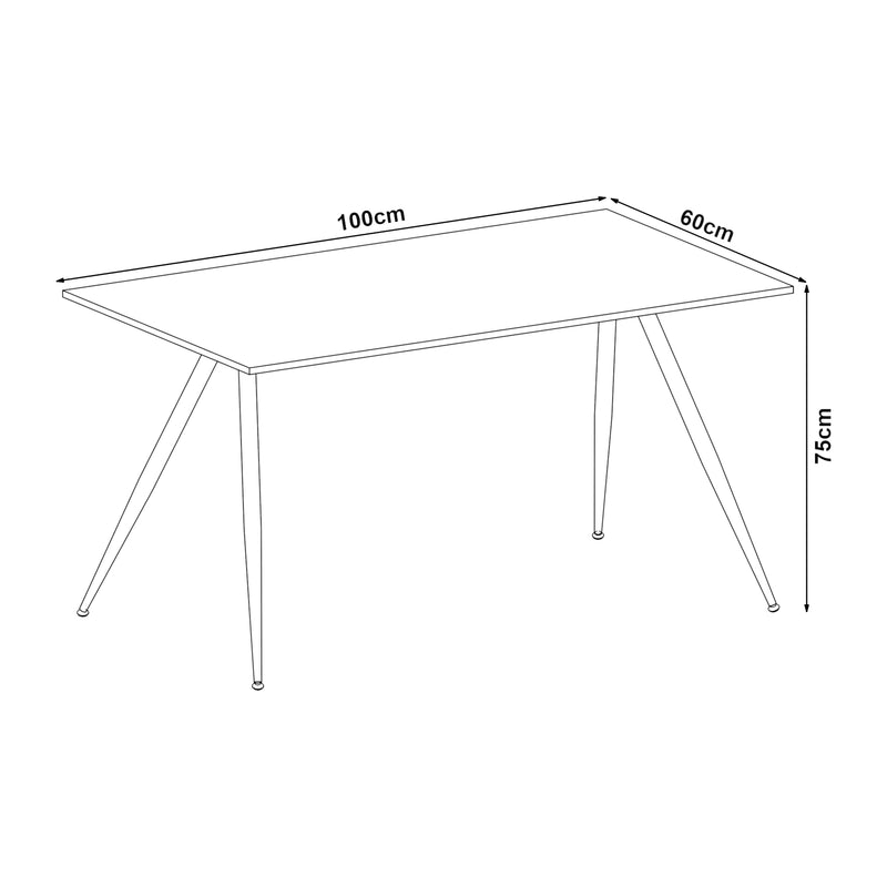 Esquema acotado Mesa de comedor Fitjar con aspecto de hormigón en varios tamaños [en.casa]