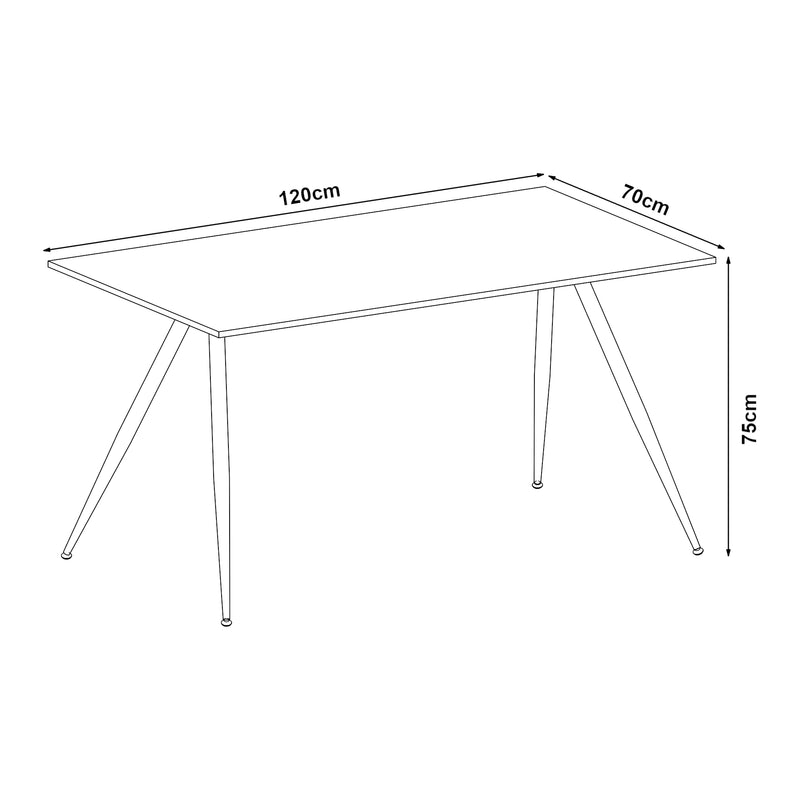 Esquema acotado Mesa de comedor Fitjar con aspecto de hormigón en varios tamaños [en.casa]
