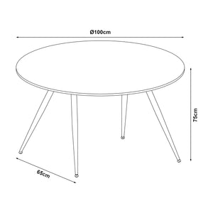 Mesa de comedor Fitjar con aspecto de hormigón en varios tamaños [en.casa]