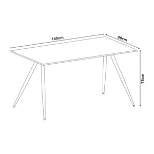Mesa de comedor Fitjar con aspecto de hormigón en varios tamaños [en.casa]