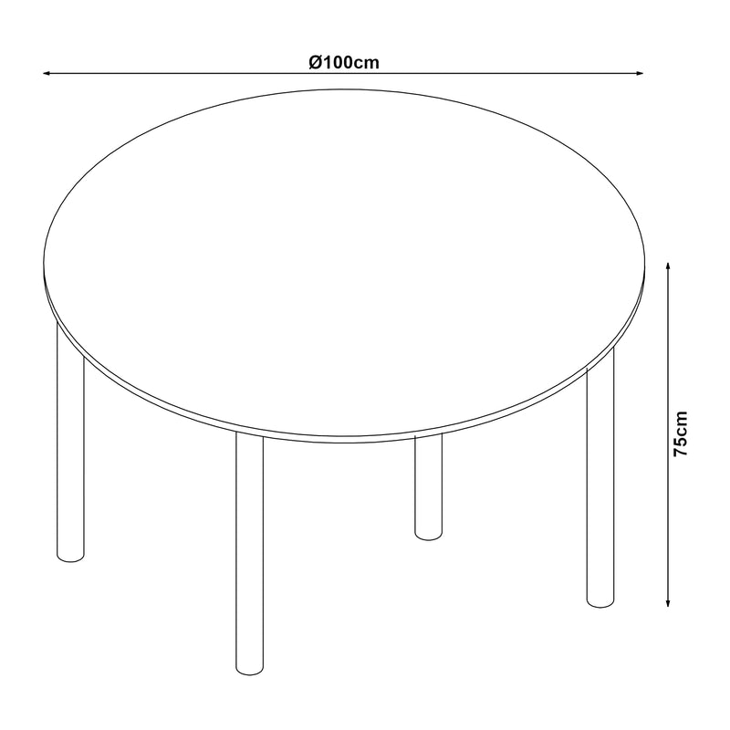 Esquema acotado Mesa de comedor Lindesberg gris en varios tamaños [en.casa]