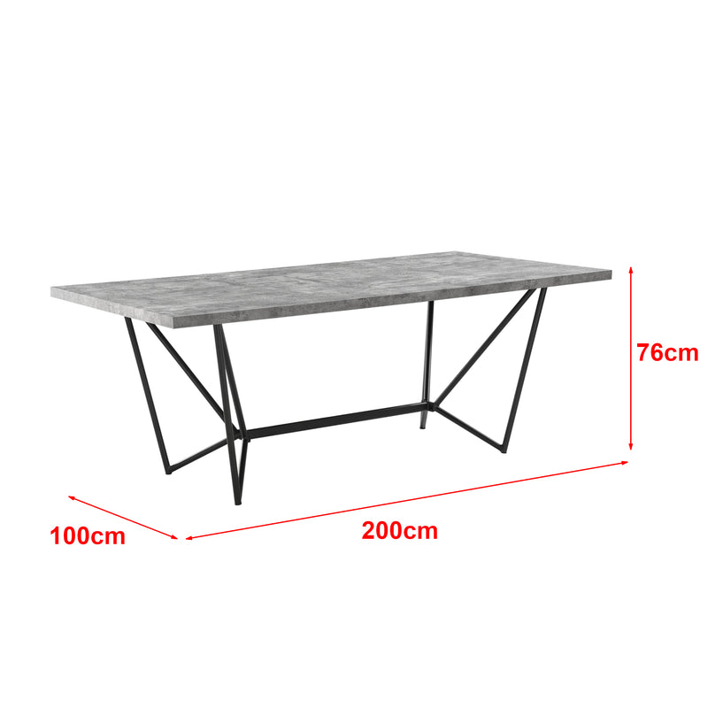 Esquema acotado Mesa de comedor Sigtuna 200x100x76cm varios colores en.casa