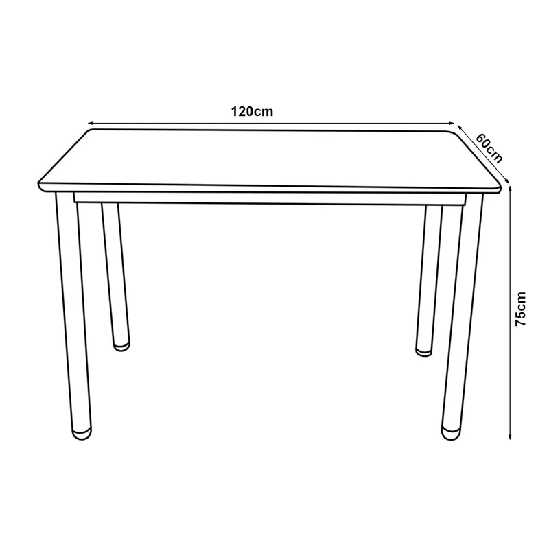 Esquema acotado Mesa de comedor Tammela para 4 personas 120x60 cm en varios colores [en.casa]