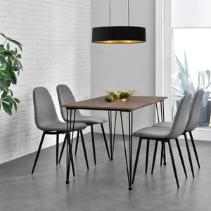 Grupo de comedor Vihti (Juego de 5 piezas) 120x70 cm Gris [en.casa]