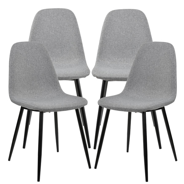Grupo de comedor Vihti (Juego de 5 piezas) 120x70 cm Gris [en.casa]