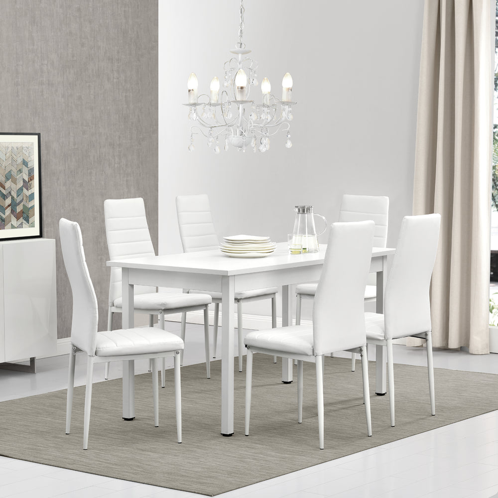 Conjunto de comedor Bjerkvik (set de 7 piezas) 140x60 cm en varios colores [en.casa] - premiumXL