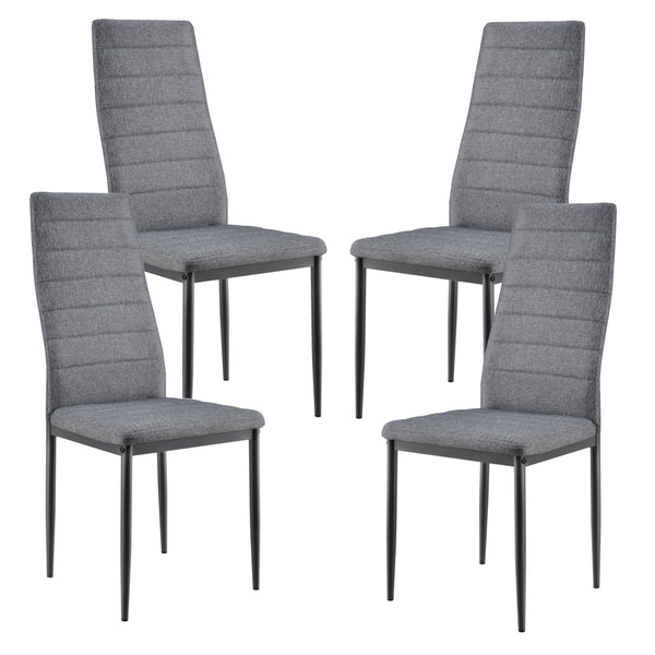 Conjunto de comedor Honningsvåg de 5 piezas con mesa de 120x60 cm y 4 sillas tapizadas en.casa
