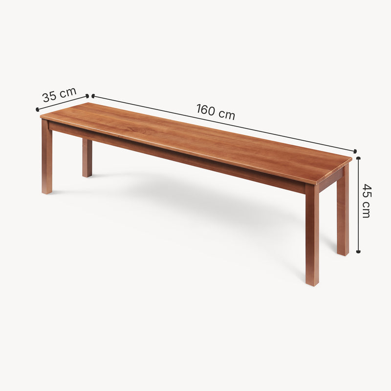 Esquema acotado Banco de comedor de madera Trerunulu [en.casa]