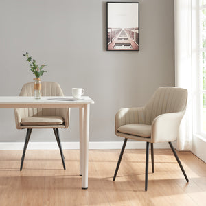 Silla de comedor Kannonkoski en set de 2 Beige [en.casa] - premiumXL
