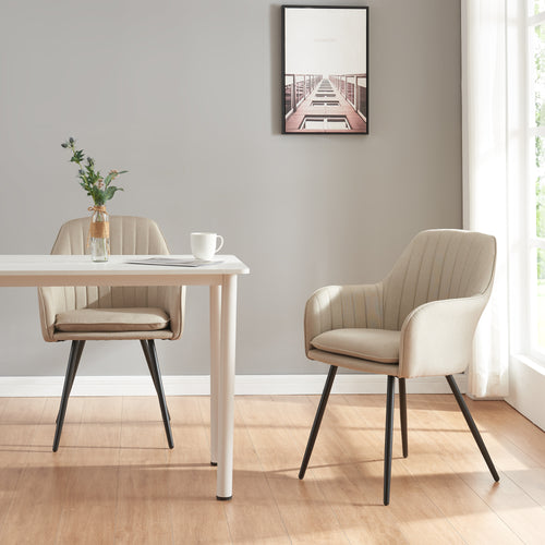 Silla de comedor Kannonkoski en set de 2 Beige [en.casa] - premiumXL