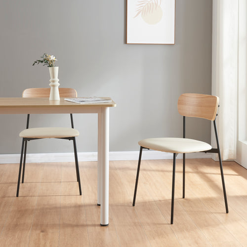 Silla de comedor Jyväskylä juego de 2 78x45x48 cm beige [en.casa] - premiumXL