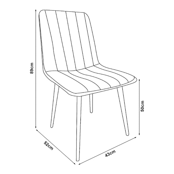 Silla de comedor Elsern juego de 4 [en.casa]