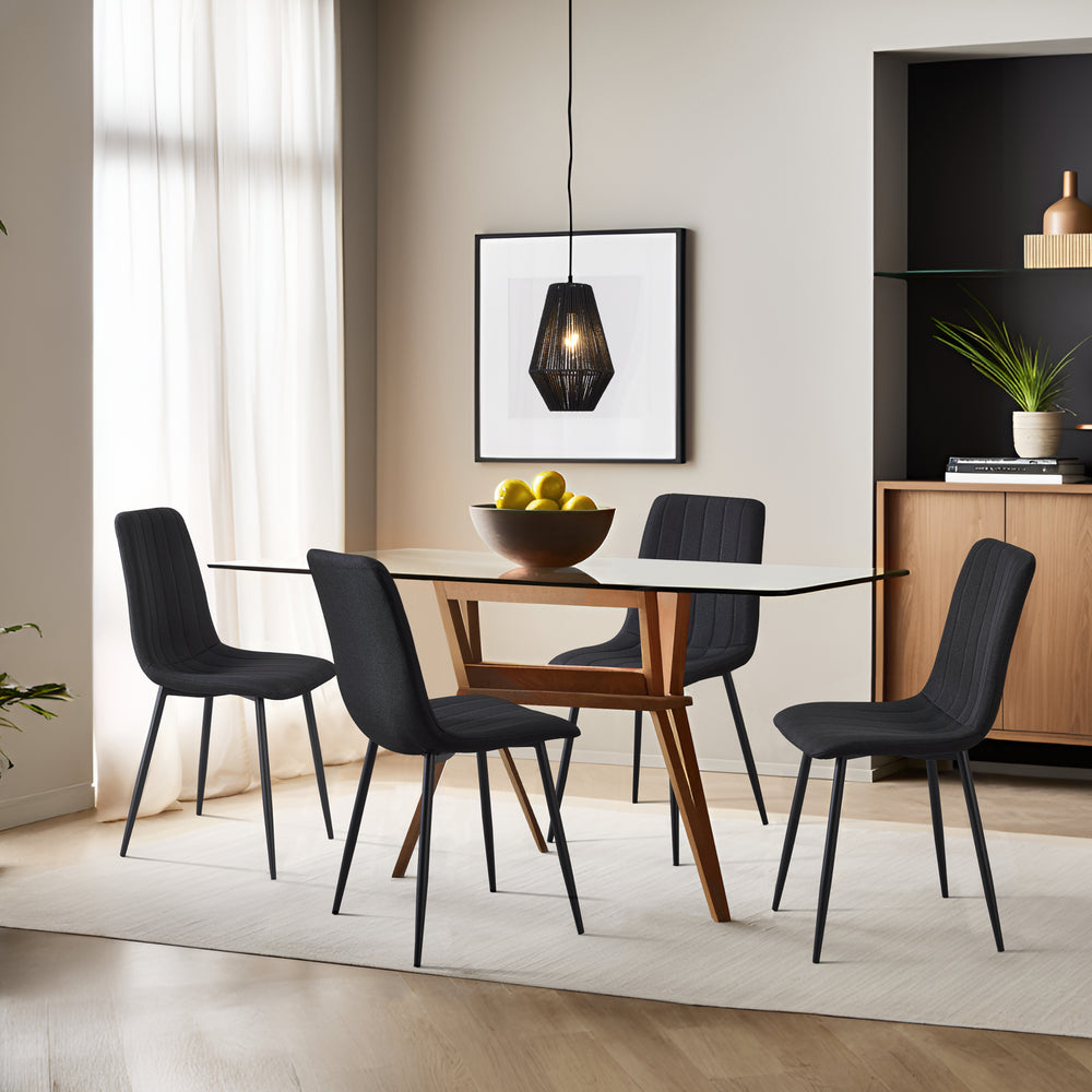 Silla de comedor Elsern juego de 4 [en.casa]