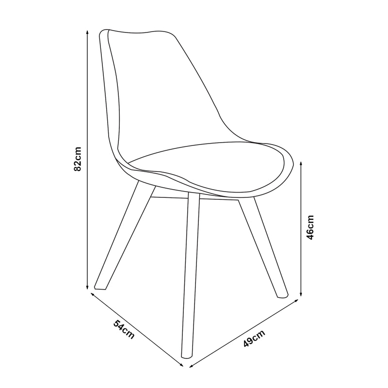 Esquema acotado Silla de comedor Fläten juego de 2 [en.casa]