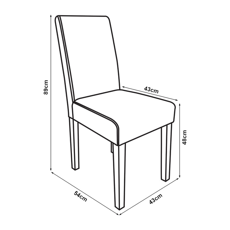 Esquema acotado Conjunto de sillas de comedor Hamburgo textil [en.casa]