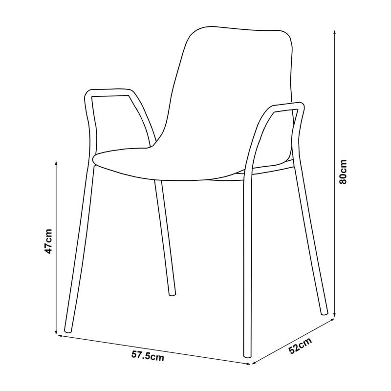Esquema acotado Silla de comedor Kankaanpää en varios colores [en.casa]