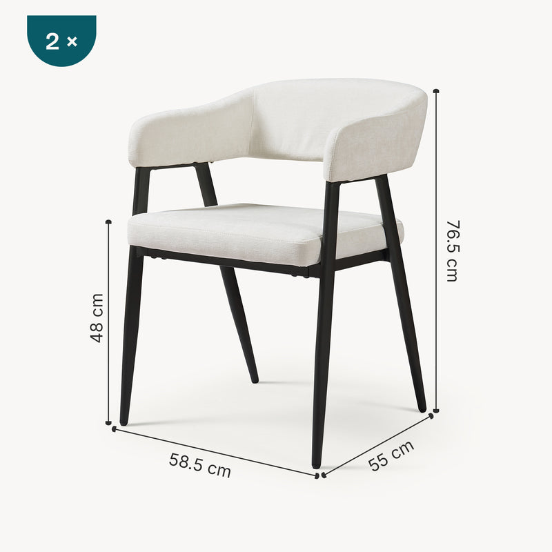 Esquema acotado Silla de comedor Kohlmand Set [en.casa]